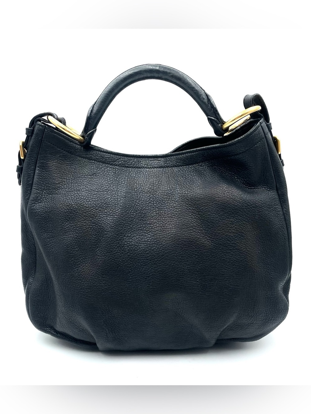 Prada Black Leather Vitello Daino Zip Hobo Bag - Picture 3 of 14